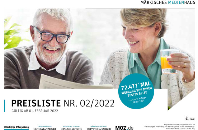 Preisliste Tageszeitungen 2022